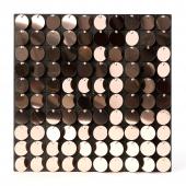 Decostar™ Shimmer Wall Panels w/ Black Backing & Round Sequins - 24 Tiles - Metallic Champagne