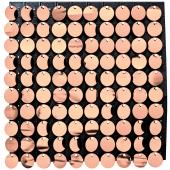 Decostar™ Shimmer Wall Panels w/ Black Backing & Round Sequins - 24 Tiles - Rose Gold