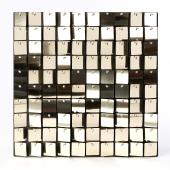 Decostar™ Shimmer Wall Panels w/ Black Backing & Square Sequins - 24 Tiles - Champagne