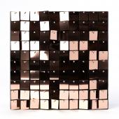 Decostar™ Shimmer Wall Panels w/ Black Backing & Square Sequins - 24 Tiles - Rose Gold