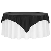 72" Square 200 GSM Polyester Tablecloth / Overlay - Black