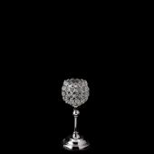 Decostar™ Crystal Ball Candle Holder Stand  9½" - Silver 