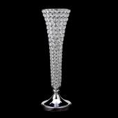Decostar™ Crystal Trumpet Vase For Flowers 23" - Silver