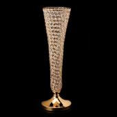 Decostar™ Crystal Trumpet Vase For Flowers 23" - Gold