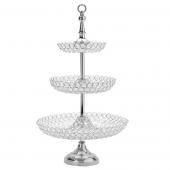 Decostar™ Crystal 3 Tier Cake Stand 26" - Silver