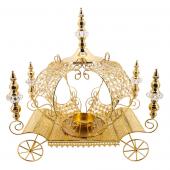 Decostar™ Crystal Pumpkin Carriage Candle Holder 23½" - Gold