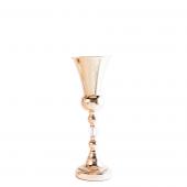Decostar™ Gold Aluminum Trumpet Vase with Crystal - 20"