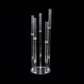 Crystal Cluster Round Glass Candelabra - 5 Pillar - 12" x 52"