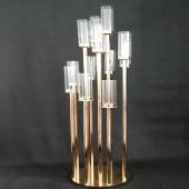 Round Metal Cluster Candle Holder, Twelve Arm 54"- Gold
