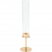 DECOSTAR™ 16in Candle Holder with Cylinder Hurricane Shade - Gold