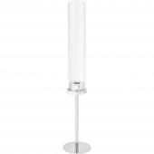 DECOSTAR™ 20¾in Candle Holder with Cylinder Hurricane Shade - Silver