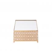 DECOSTAR™ 10in Square Crystal Cake Stand - Gold