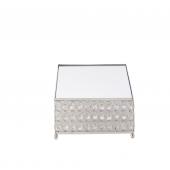 DECOSTAR™ 10in Square Crystal Cake Stand - Silver