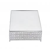 DECOSTAR™ 14in Square Crystal Cake Stand - Silver