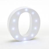 Decostar™ Wooden Vintage LED Marquee Freestanding Letter O - White