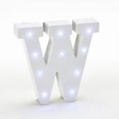 Decostar™ Wooden Vintage LED Marquee Freestanding Letter W - White