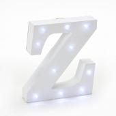 Decostar™ Wooden Vintage LED Marquee Freestanding Letter Z - White