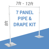 7-Panel Pipe and Drape Kit / Backdrop - 8 Feet Tall (Non-Adjustable)