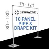 Versatop™ 2.0® - 10-Panel Pipe and Drape Kit / Backdrop - 8-18 Feet Tall (Adjustable)