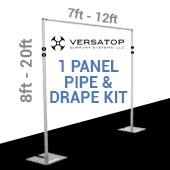 Versatop™ 2.0® - DELUXE-Single Panel Pipe and Drape Kit / Backdrop - 8-20 Feet Tall (Adjustable) Comes W/ 3 Piece Uprights for Maximum Height Adjustment