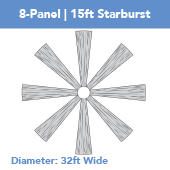 8-Panel Starburst 15ft Ceiling Draping Kit (32 Feet Wide)