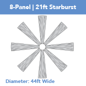8-Panel Starburst 21ft Ceiling Draping Kit (44 Feet Wide)