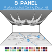 8 Panel Kit - Prefabricated Ceiling Drape Kit - 40ft Diameter - Select Drop, Fabric kind, and Color! Option for all Attachments!