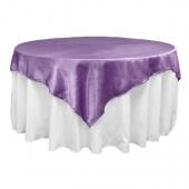 Sleek Satin Tablecloths 72" Square - Victorian Lilac/Wisteria