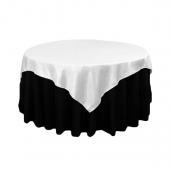 Sleek Satin Tablecloths 72" Square - White