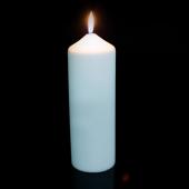 Decostar™ Dome Top Press Unscented Pillar Candle 9" - 12 Pieces - White