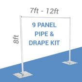 9-Panel Pipe and Drape Kit / Backdrop - 8 Foot Tall (Non-Adjustable)