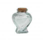 Decostar™ Glass Heart Bottle with Cork Stopper 3¼" - 96 Pieces