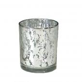 Decostar™ Decorative Mercury Metallic Round Glass Candle Holder 3¼ - Silver- 96 Pieces