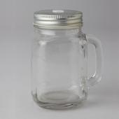 Decostar™ Glass Jars with Handle & Hole For Straws - 48 Pieces