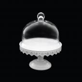 Decostar™ Glass Dome Cover Cake Stand with Metal Stand 13"