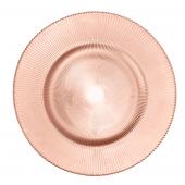 Decostar™ Glass Charger Plate 13"- 8 Pieces - Rose Gold