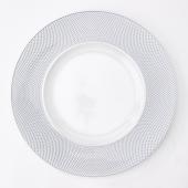 Weave Glass Charger Plate 13" - 8 Plates - Silver
