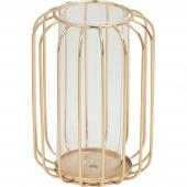 DECOSTAR™ 8in Glass Vase With Metal Frame - Gold