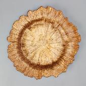 Decostar™ Glass Reef Charger Plate 13" - 8 Pack - Gold