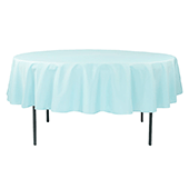 90" Round 200 GSM Polyester Tablecloth - Baby Blue