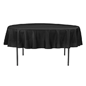 90" Round 200 GSM Polyester Tablecloth - Black