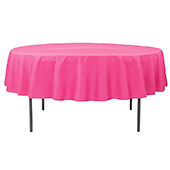 90" Round 200 GSM Polyester Tablecloth - Fuchsia