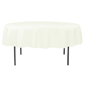 90" Round 200 GSM Polyester Tablecloth - Light Ivory/Off White