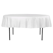 90" Round 200 GSM Polyester Tablecloth - White