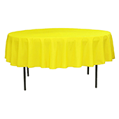 90" Round 200 GSM Polyester Tablecloth - Yellow