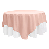 90" Square 200 GSM Polyester Tablecloth / Overlay - Blush/Rose Gold