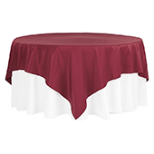 90" Square 200 GSM Polyester Tablecloth / Overlay - Burgundy