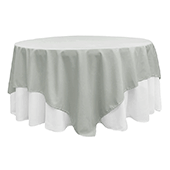 90" Square 200 GSM Polyester Tablecloth / Overlay - Gray/Silver