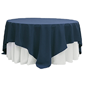 90" Square 200 GSM Polyester Tablecloth / Overlay - Navy Blue