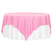90" Square 200 GSM Polyester Tablecloth / Overlay - Pink